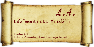 Löwentritt Arián névjegykártya